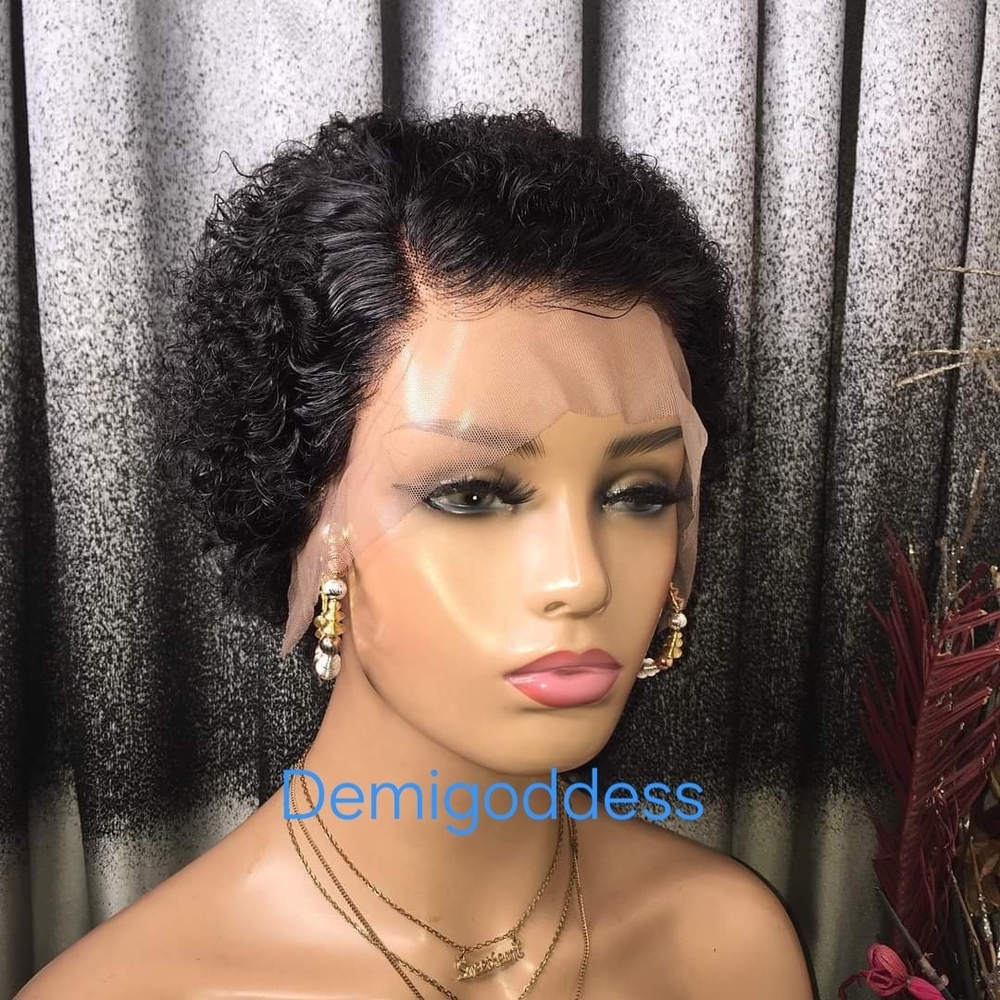 Goddess Curly Black Lace Front Wig